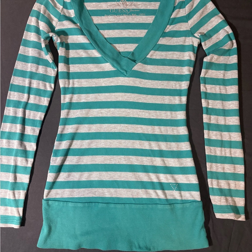 Guess Jean stripped long sleeve top size M